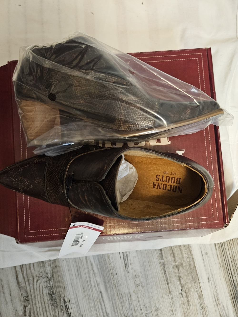 SIZE 10- Nocona Sherry Mocha Synthetic Snip Toe Heeled Bootie